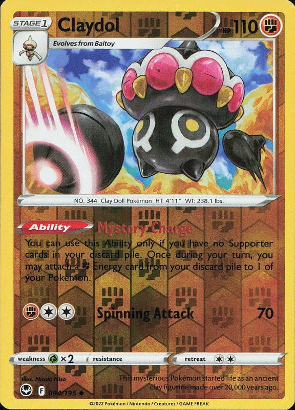 Claydol #94 reverse_holo Silver Tempest en