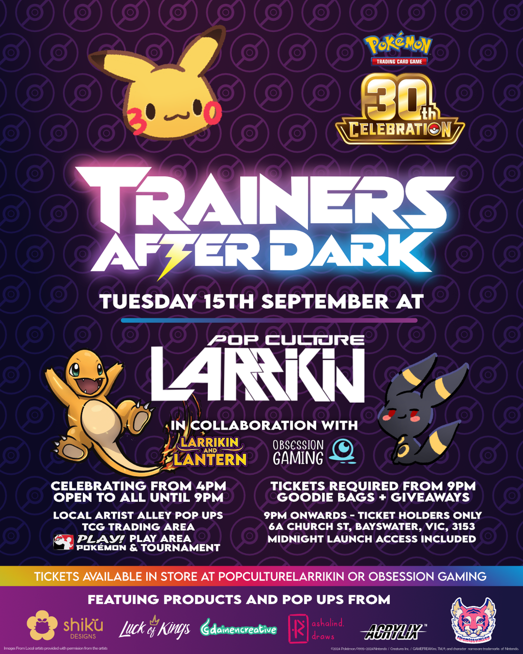 Pokémon TCG: Trainers After Dark - 30th Celebration & Midnight Launch