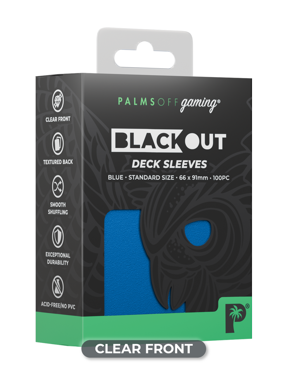 Blackout Deck Sleeves - Standard Size - Blue - Palms Off Gaming