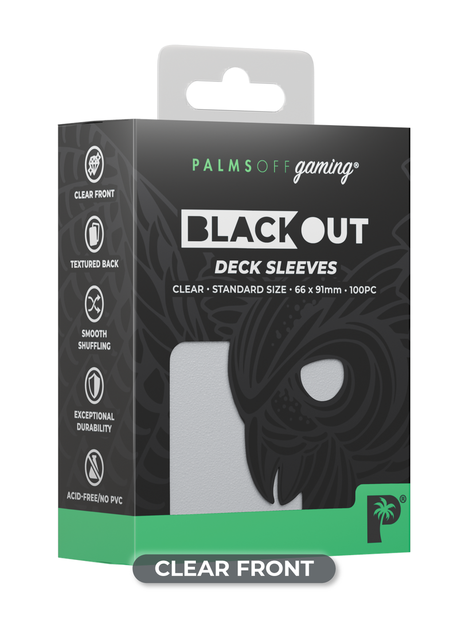 Blackout Deck Sleeves - Standard Size - Clear - Palms Off Gaming