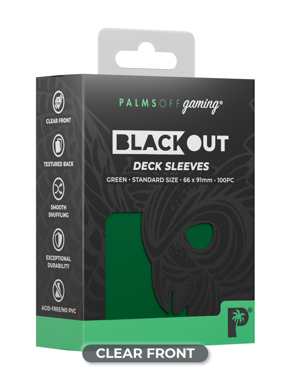 Blackout Deck Sleeves - Standard Size - Green - Palms Off Gaming