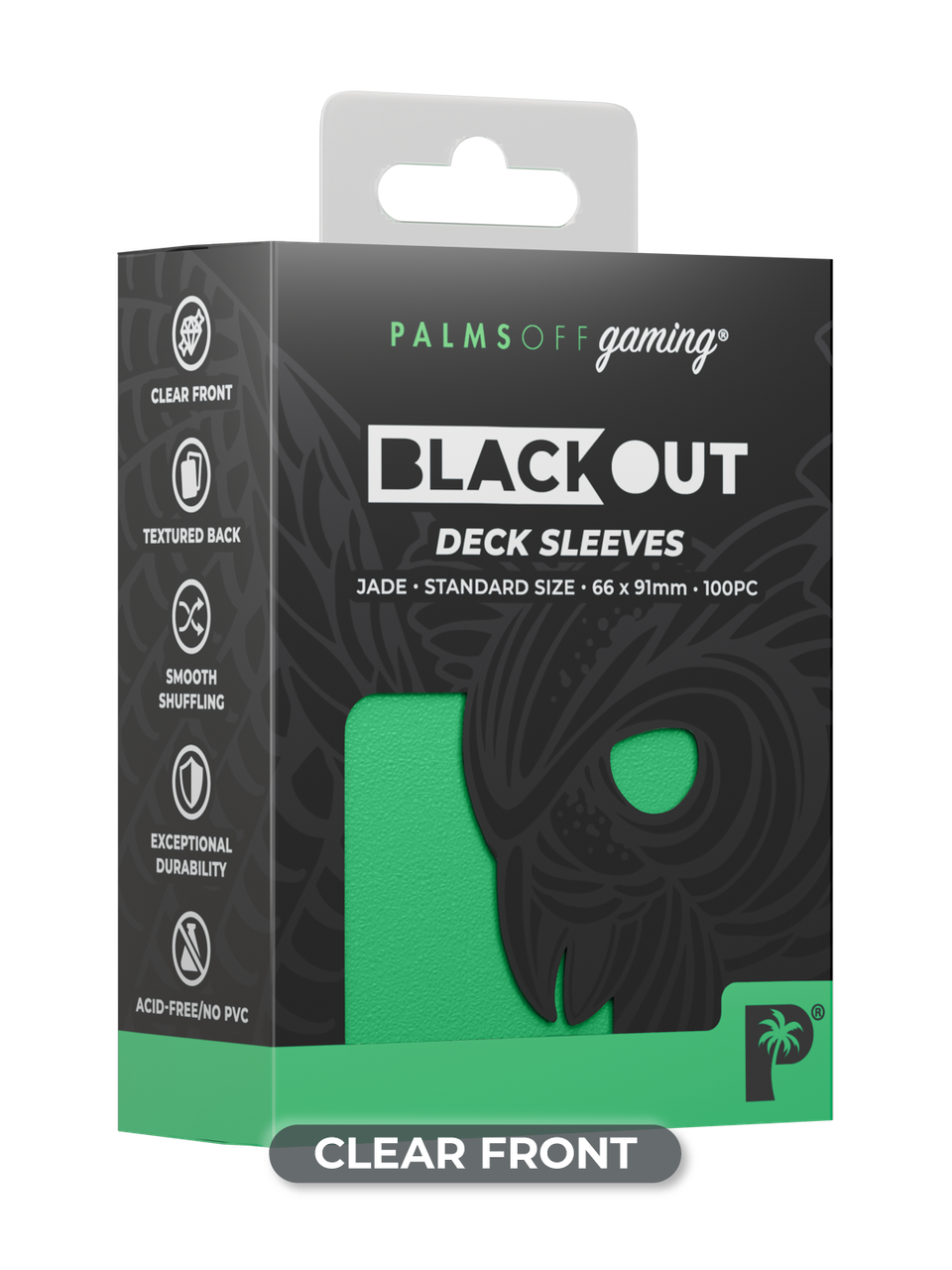 Blackout Deck Sleeves - Standard Size - Jade - Palms Off Gaming