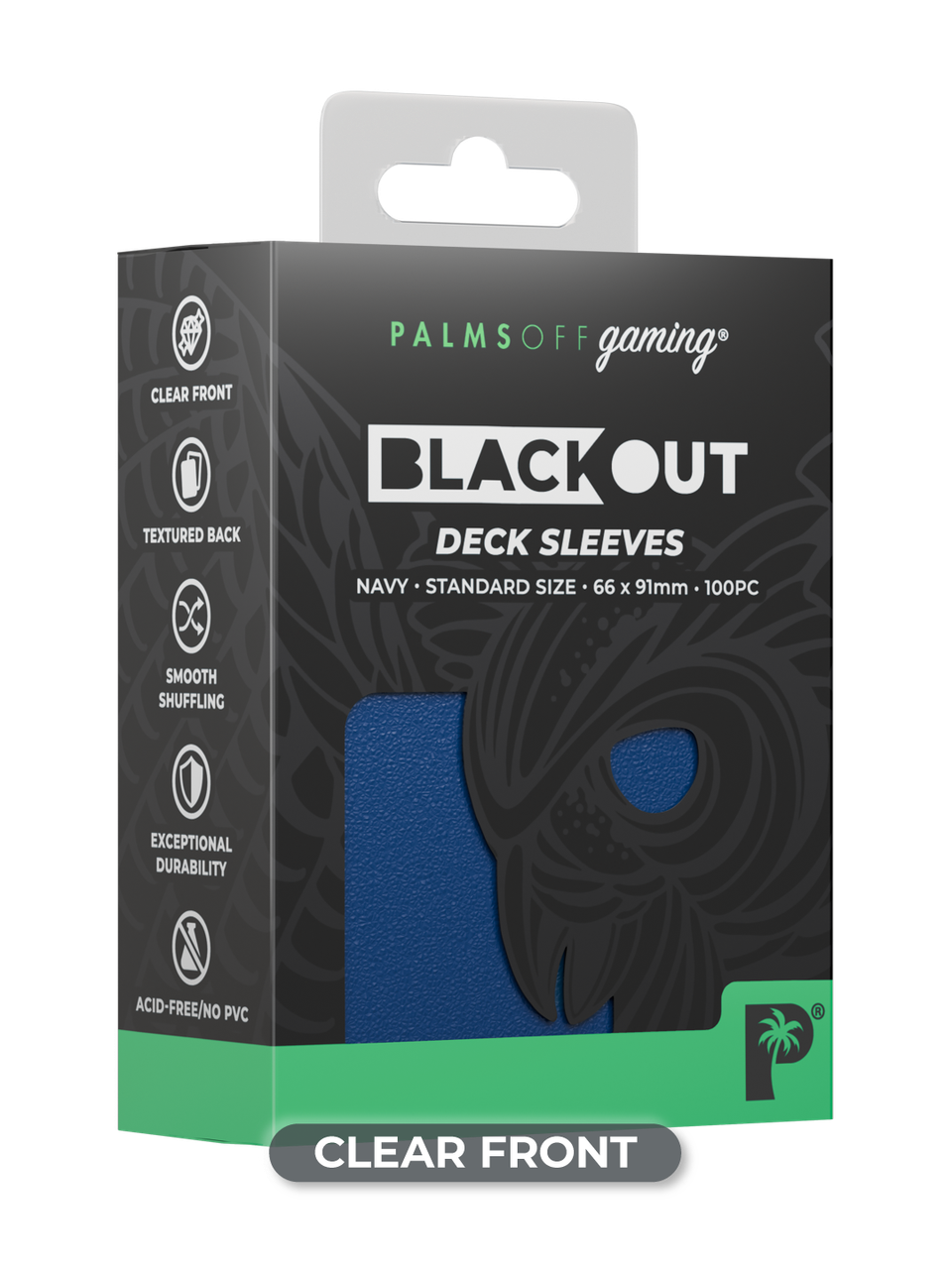 Blackout Deck Sleeves - Standard Size - Navy - Palms Off Gaming