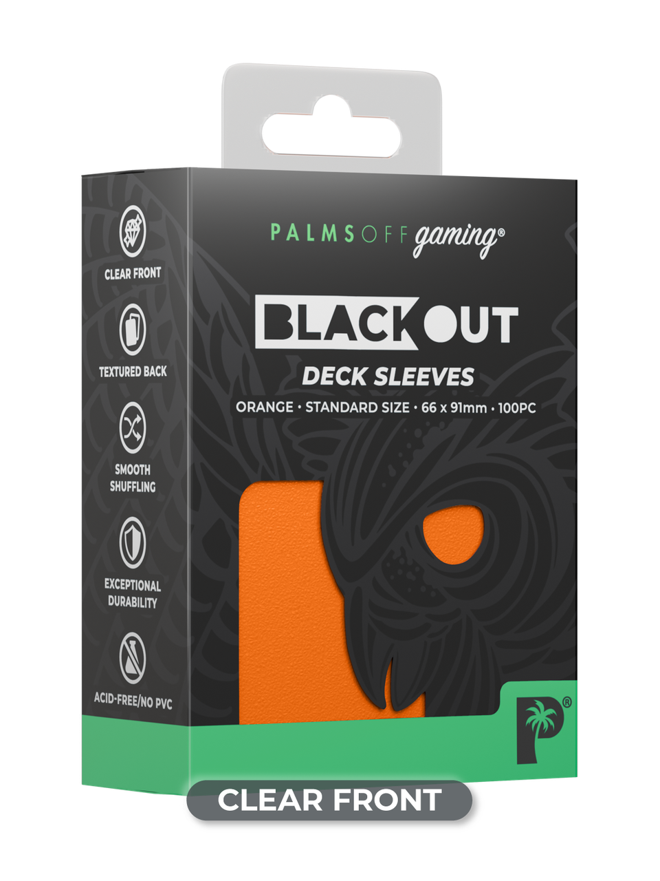 Blackout Deck Sleeves - Standard Size - Orange - Palms Off Gaming