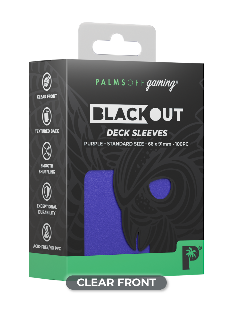 Blackout Deck Sleeves - Standard Size - Purple - Palms Off Gaming