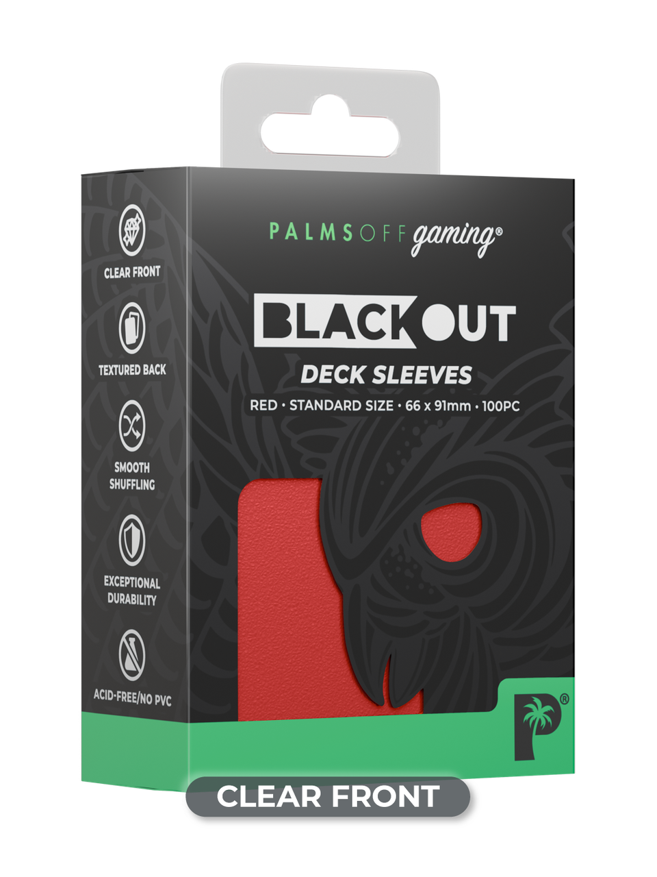 Blackout Deck Sleeves - Standard Size - Red - Palms Off Gaming