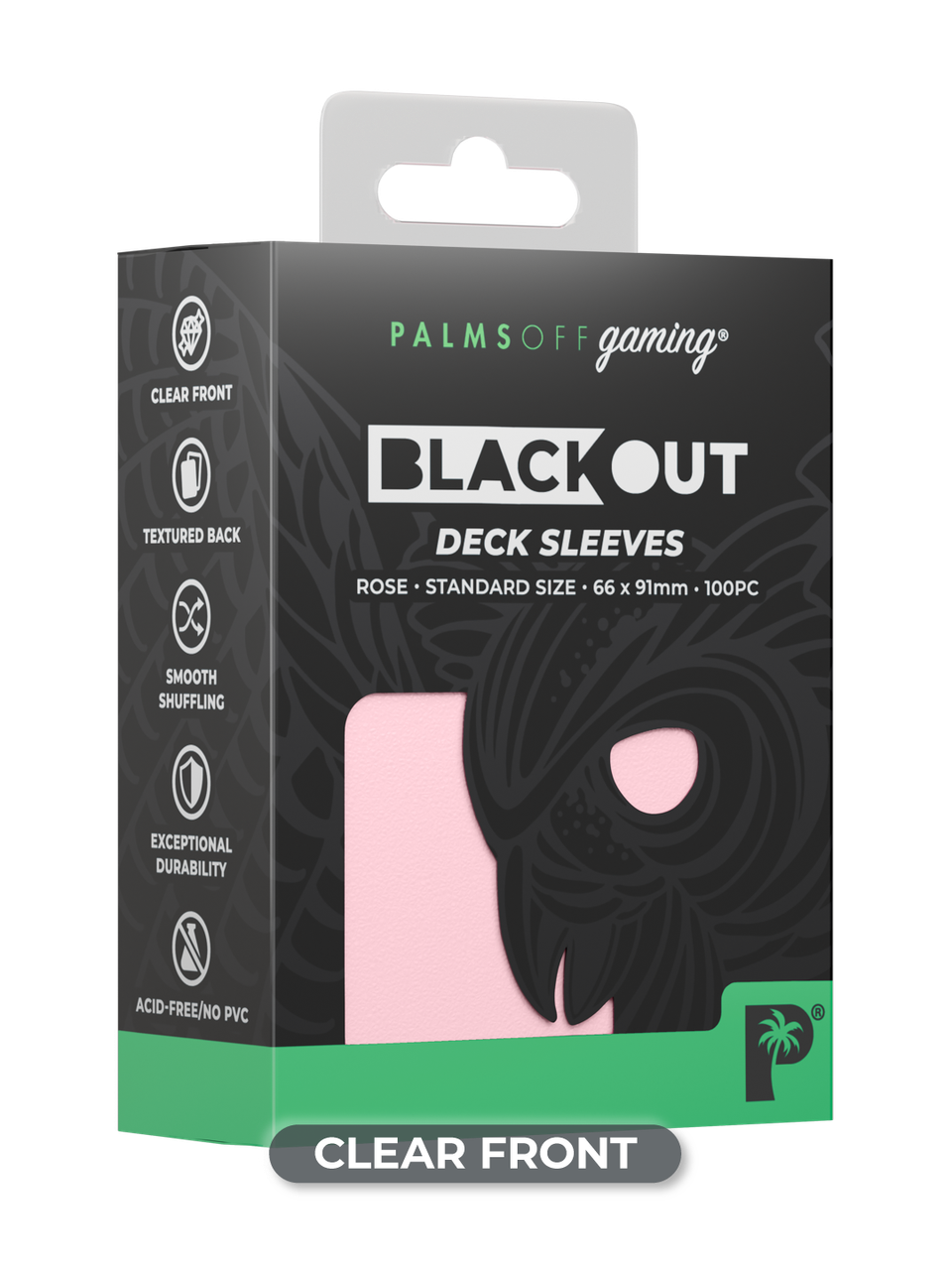 Blackout Deck Sleeves - Standard Size - Rose - Palms Off Gaming