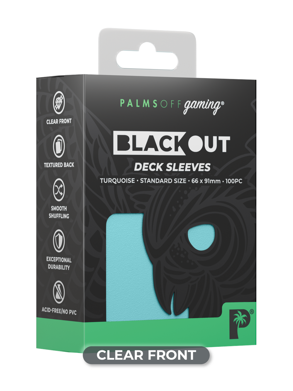 Blackout Deck Sleeves - Standard Size - Turquoise - Palms Off Gaming