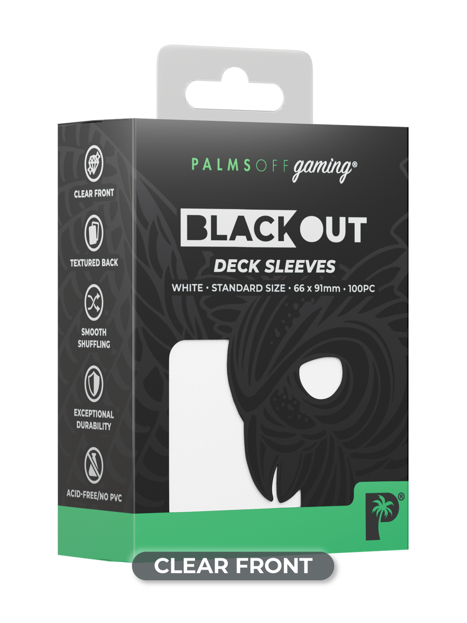 Blackout Deck Sleeves - Standard Size - White - Palms Off Gaming