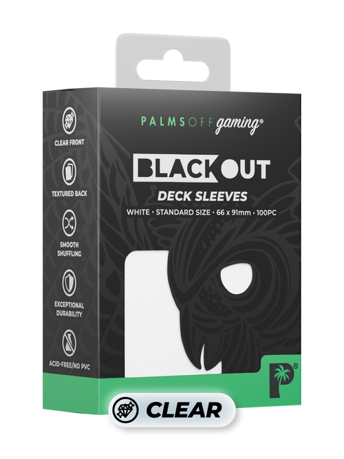 Image of Blackout Deck Sleeves - Standard Size - White - Pop Culture Larrikin 