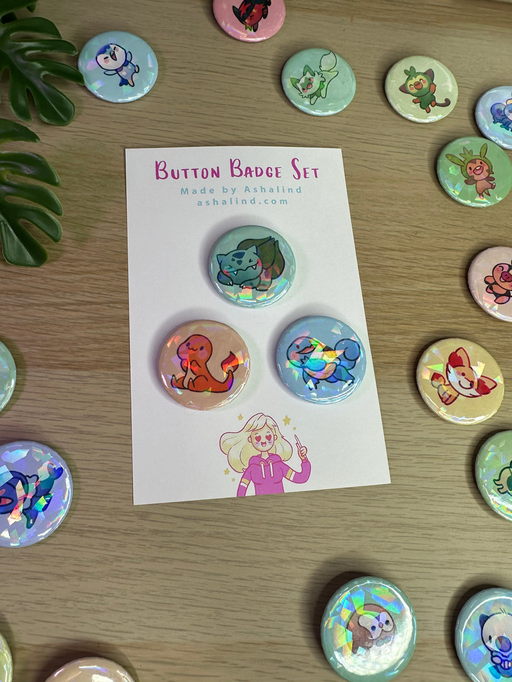 Local Artist Button Badge Set - @ashalind.draws