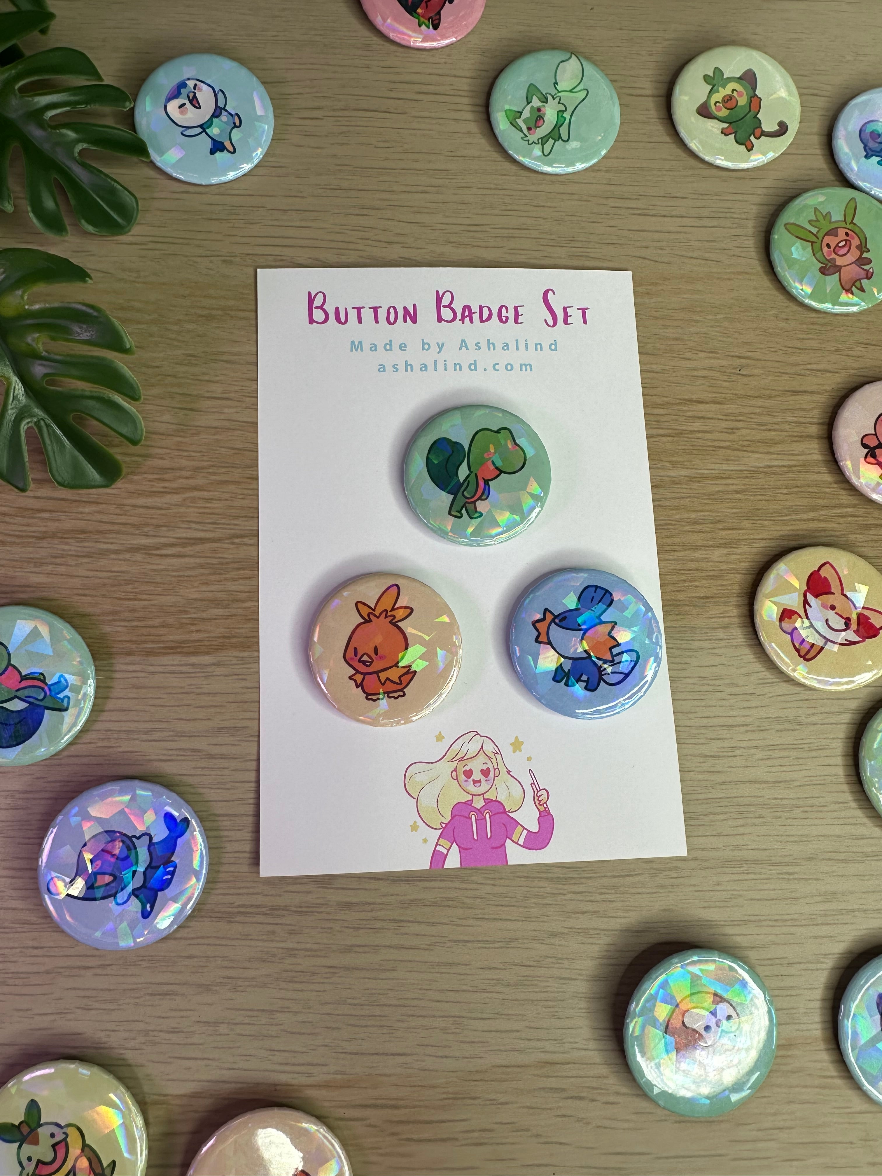 Local Artist Button Badge Set - @ashalind.draws