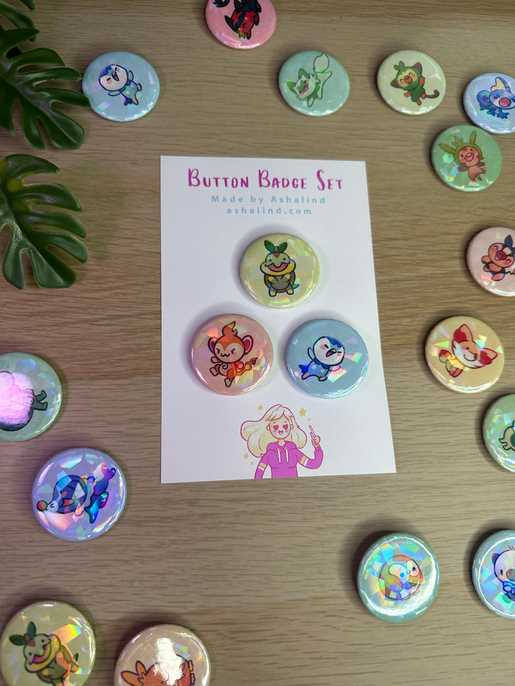 Local Artist Button Badge Set - @ashalind.draws