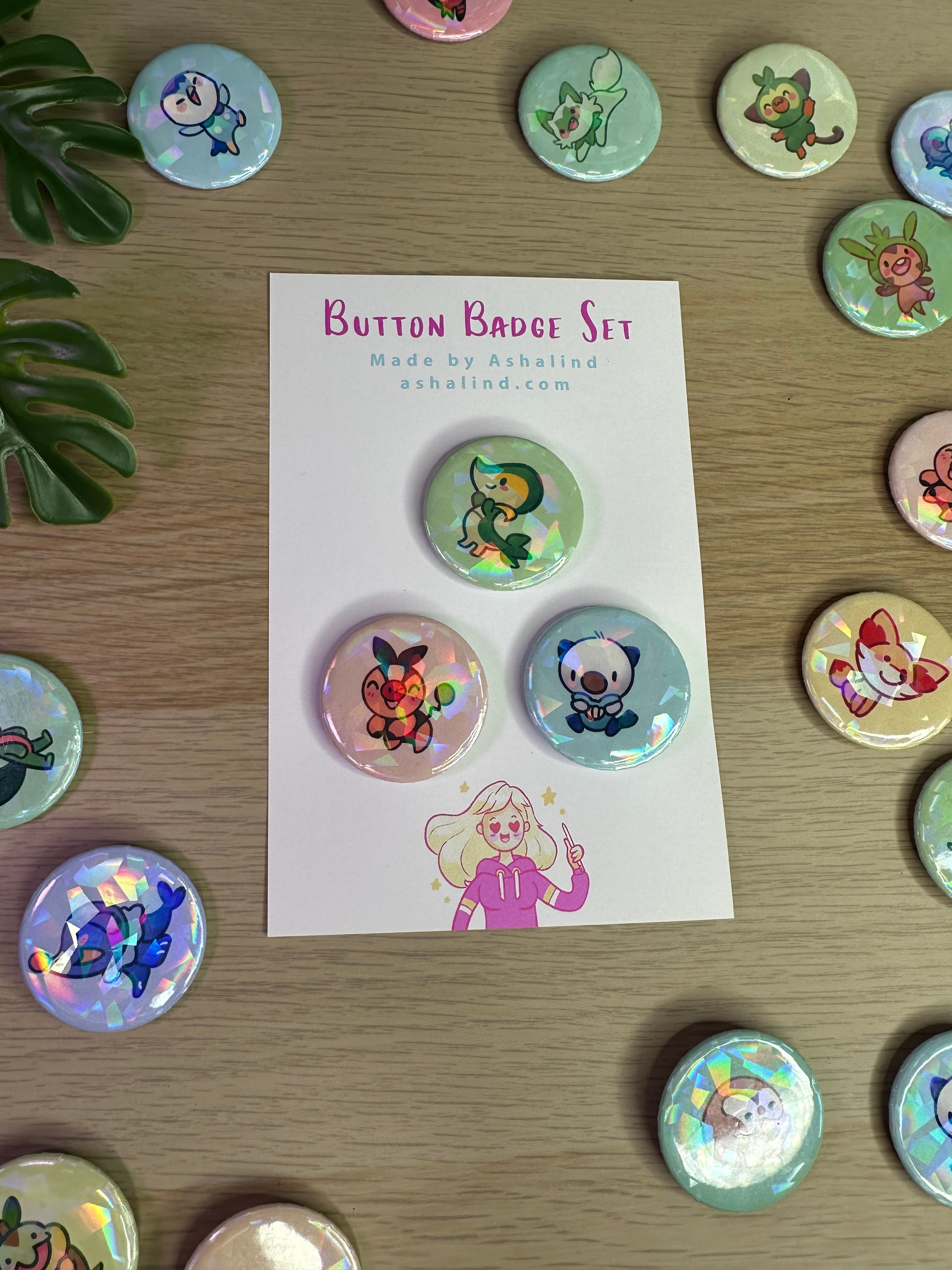 Local Artist Button Badge Set - @ashalind.draws