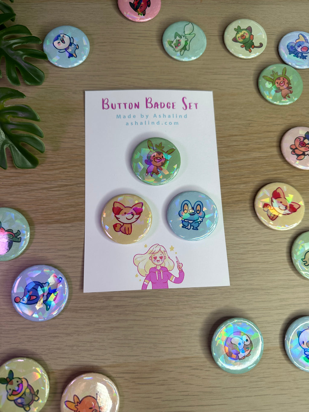 Local Artist Button Badge Set - @ashalind.draws