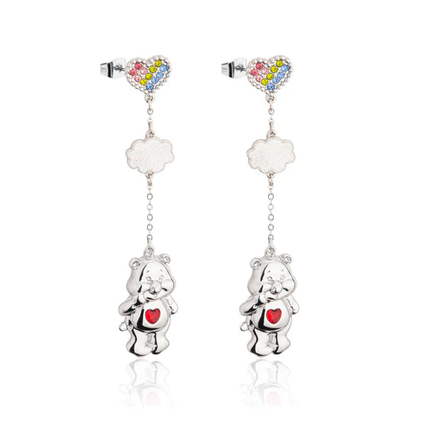 Care Bears Tenderheart Bear Drop Earrings – White Gold