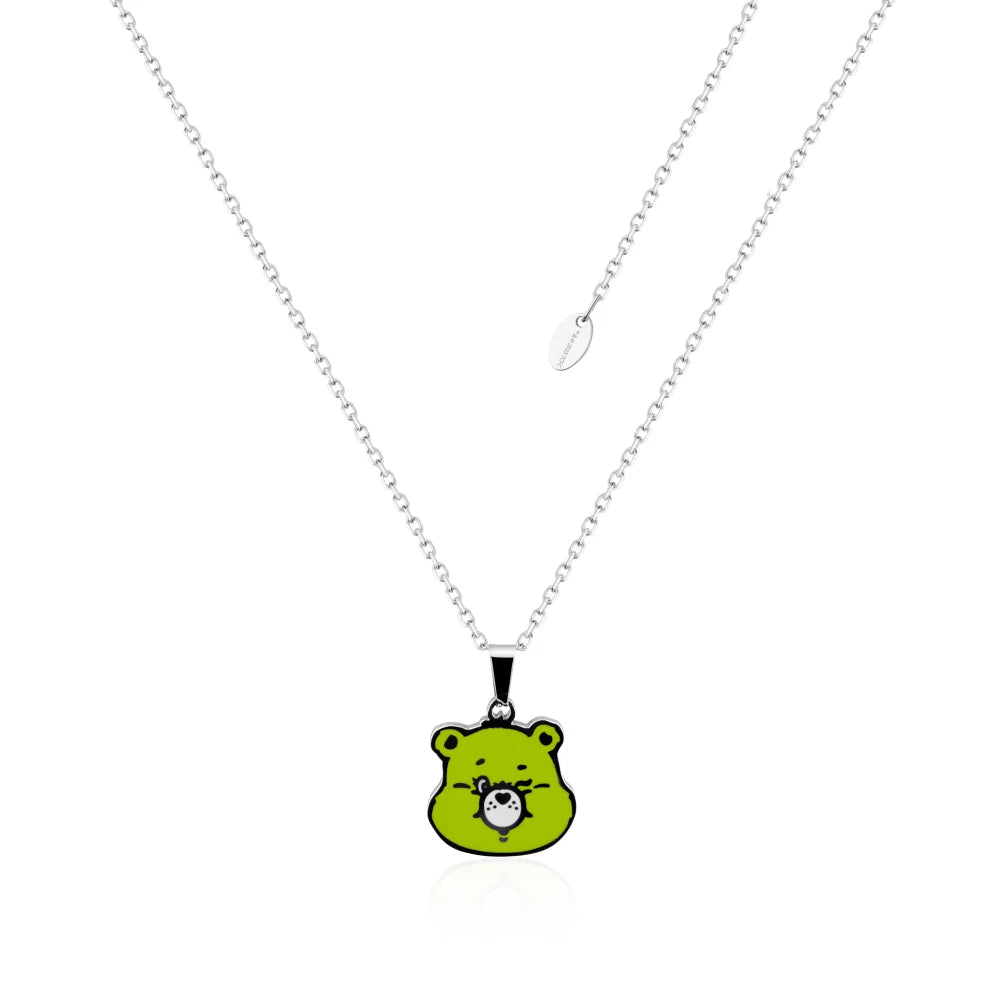 Good Luck Bear- green NECKLACE