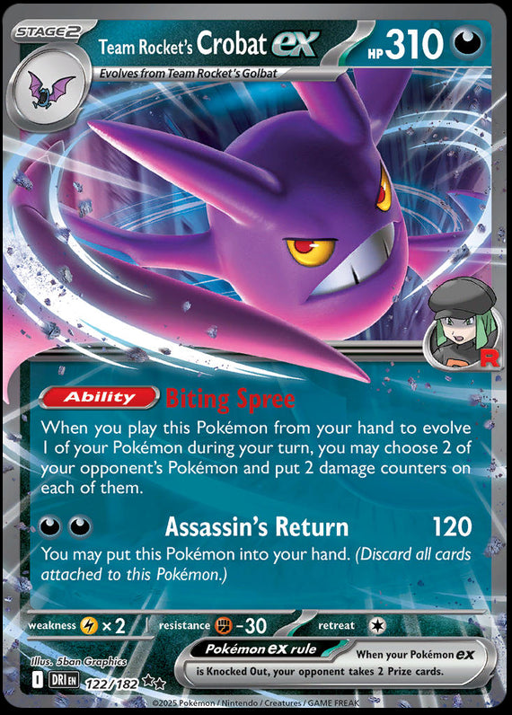 Image of Team Rockets Crobat ex Destined Rivals (DRI) #122