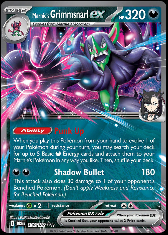 Image of Marnies Grimmsnarl ex Destined Rivals (DRI) #136