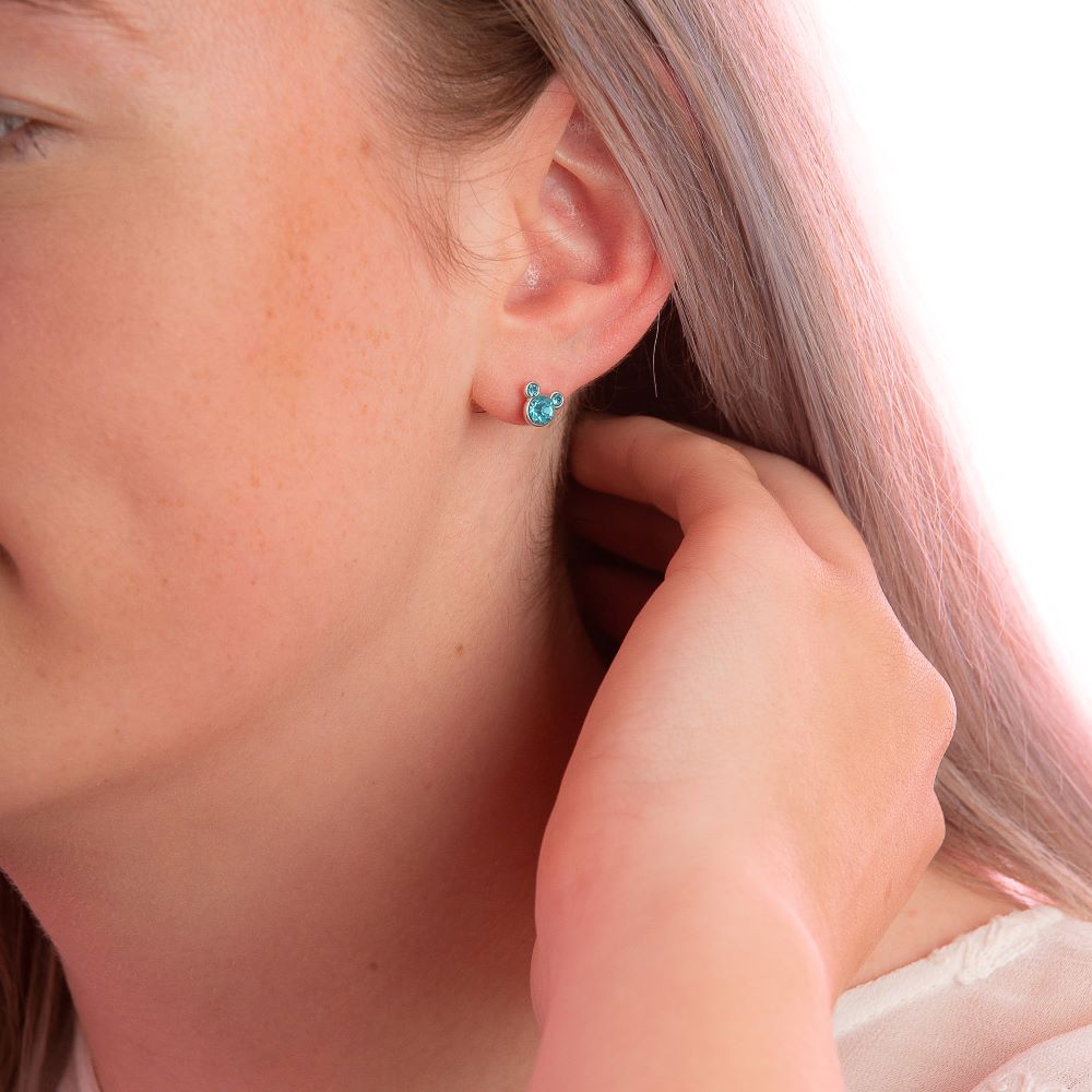 ECC Disney Mickey Mouse July Birthstone Stud Earrings