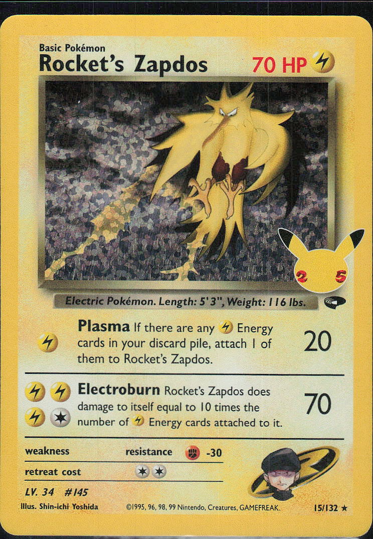 Rocket's Zapdos #15 - Celebrations - Sword and Shield Series