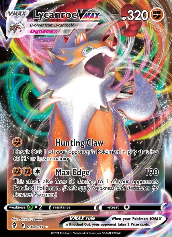 Image of Lycanroc VMAX Evolving Skies (EVS) #092