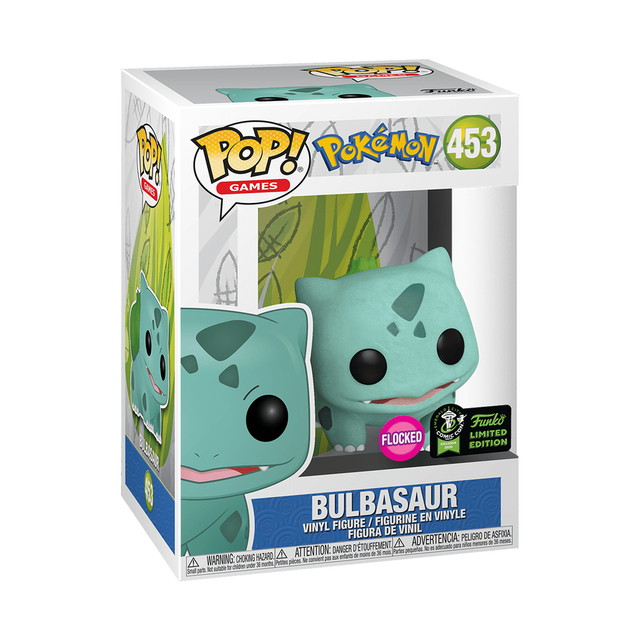 Funko Pop! Bulbasaur Flocked #453 - Pokemon (2020 Spring Convention Exclusive) vinyl figure (image 2)
