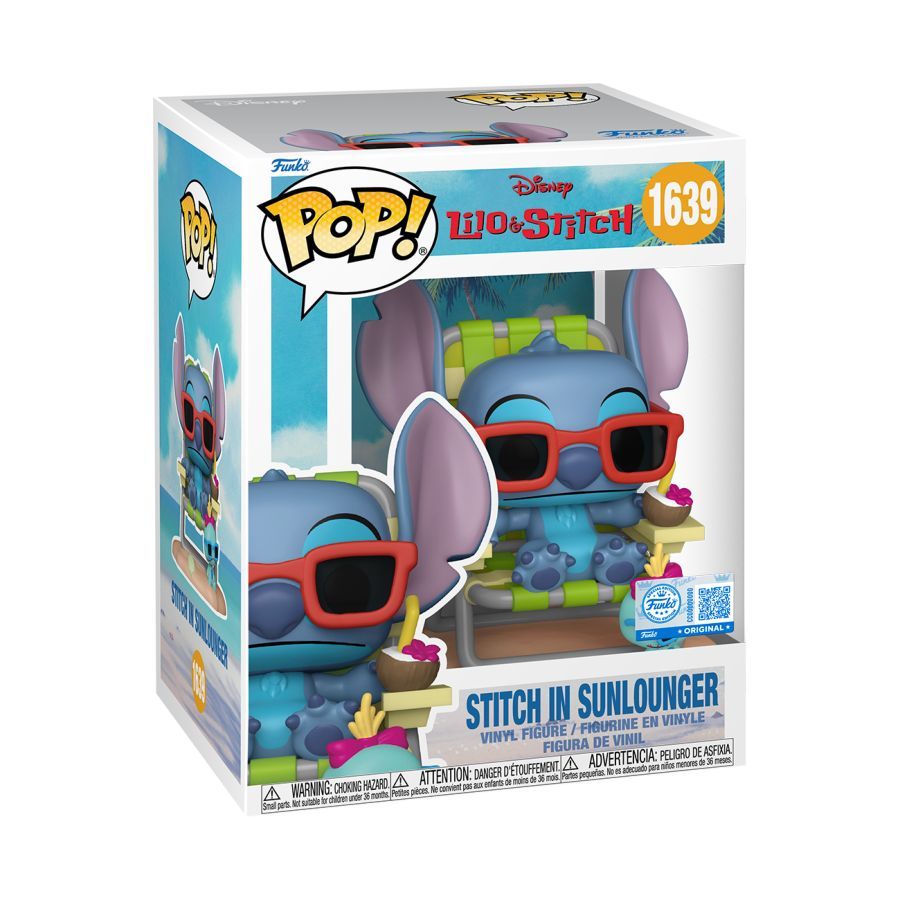Lilo & Stitch – Stitch in Sunlounger - Premium Pop! Vinyl