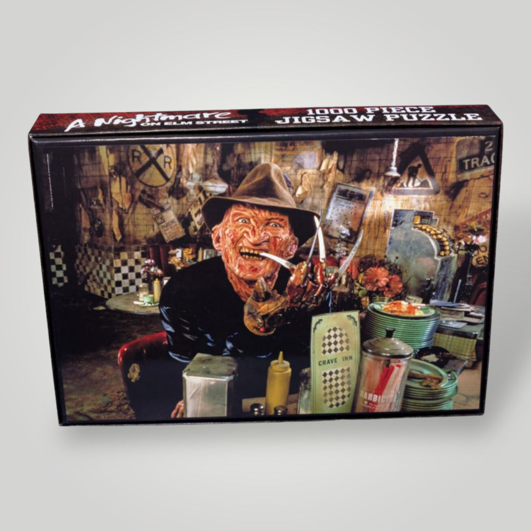 A Nightmare on Elm Street - Freddy Krueger at the Diner puzzle - 1000 piece - Pop Culture Larrikin 