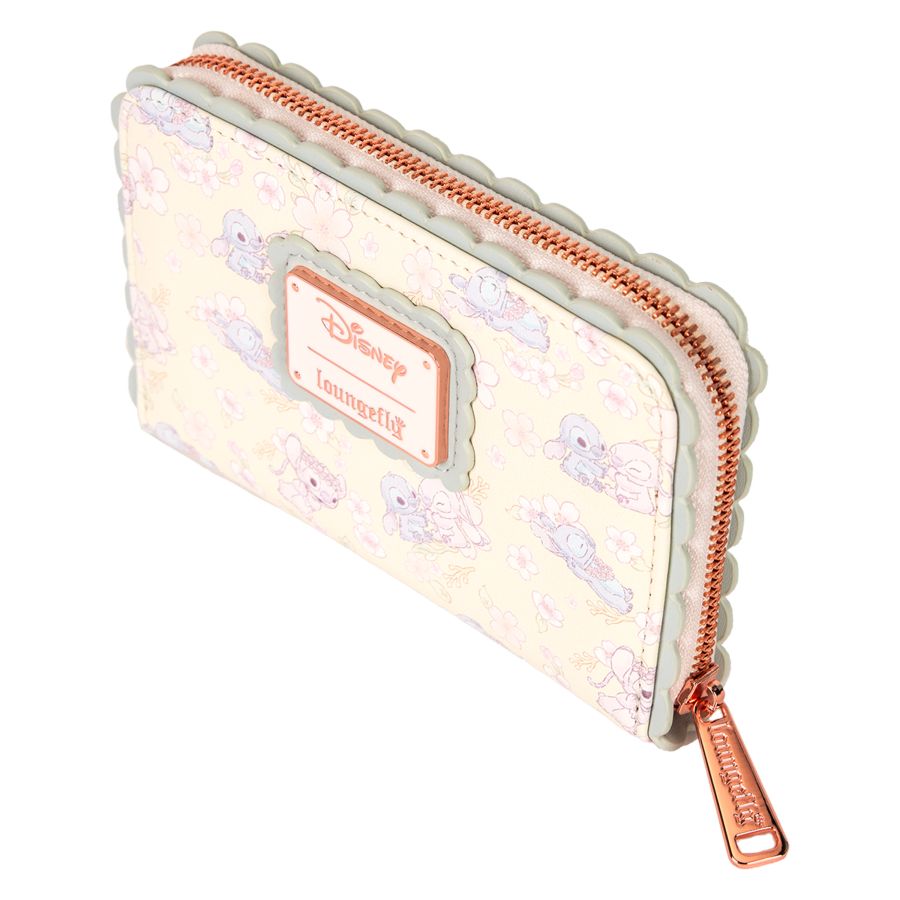 Disney Cute Stitch Cherry Blossom Zip Around Wallet - Pop Culture Larrikin 