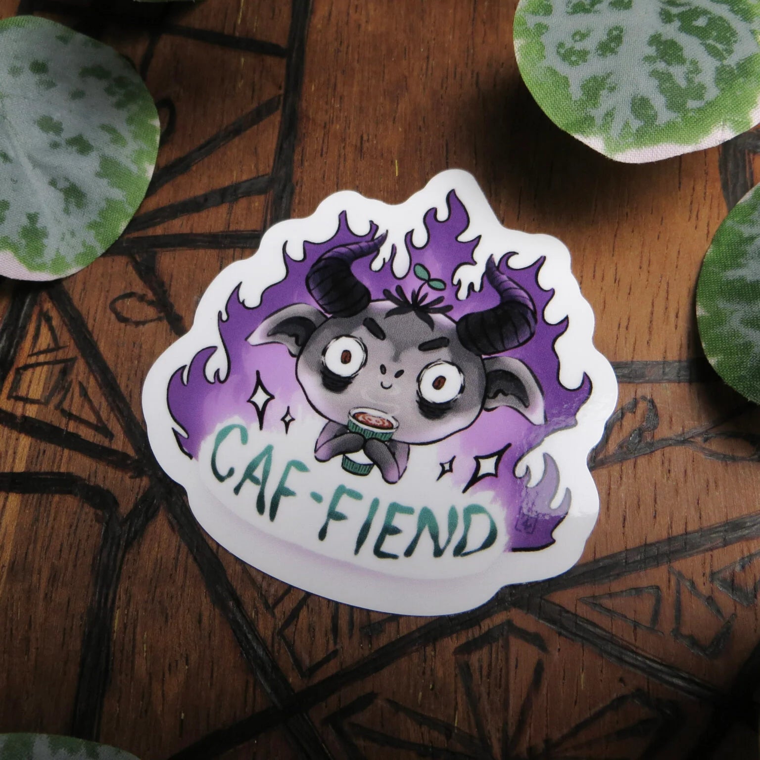 CAF-FIEND Coffee Fiend Sticker - The Murmuring Mystic