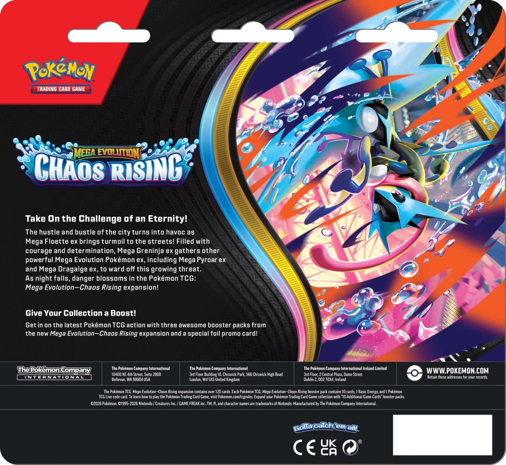 ME Chaos Rising - Three Booster Blister Pokemon TCG