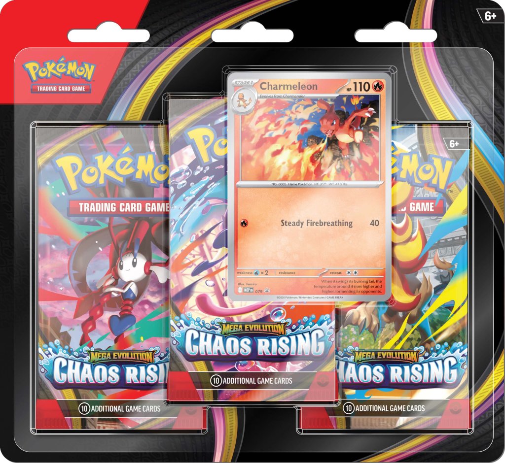 ME Chaos Rising - Three Booster Blister Pokemon TCG