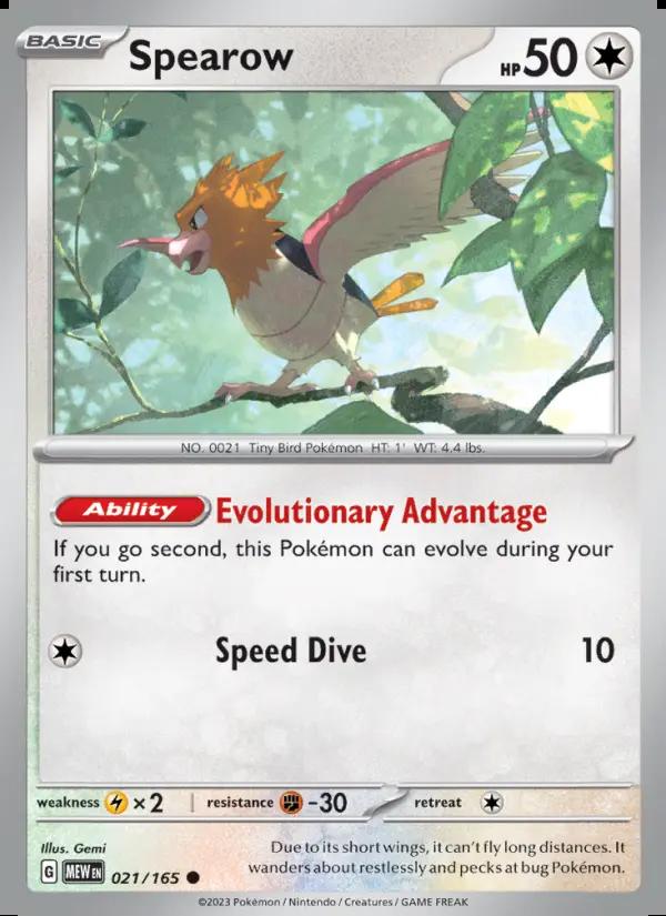 Image of Spearow 151 (MEW) #021