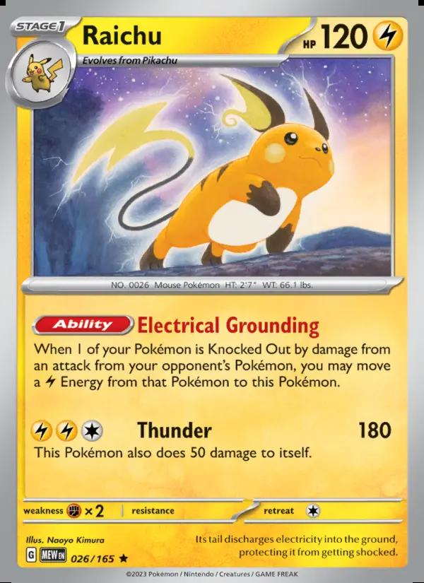 Image of Raichu 151 (MEW) #026