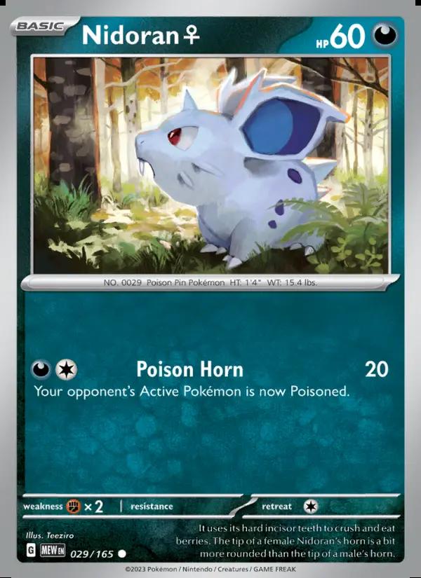Image of Nidoran Female 151 (MEW) #029
