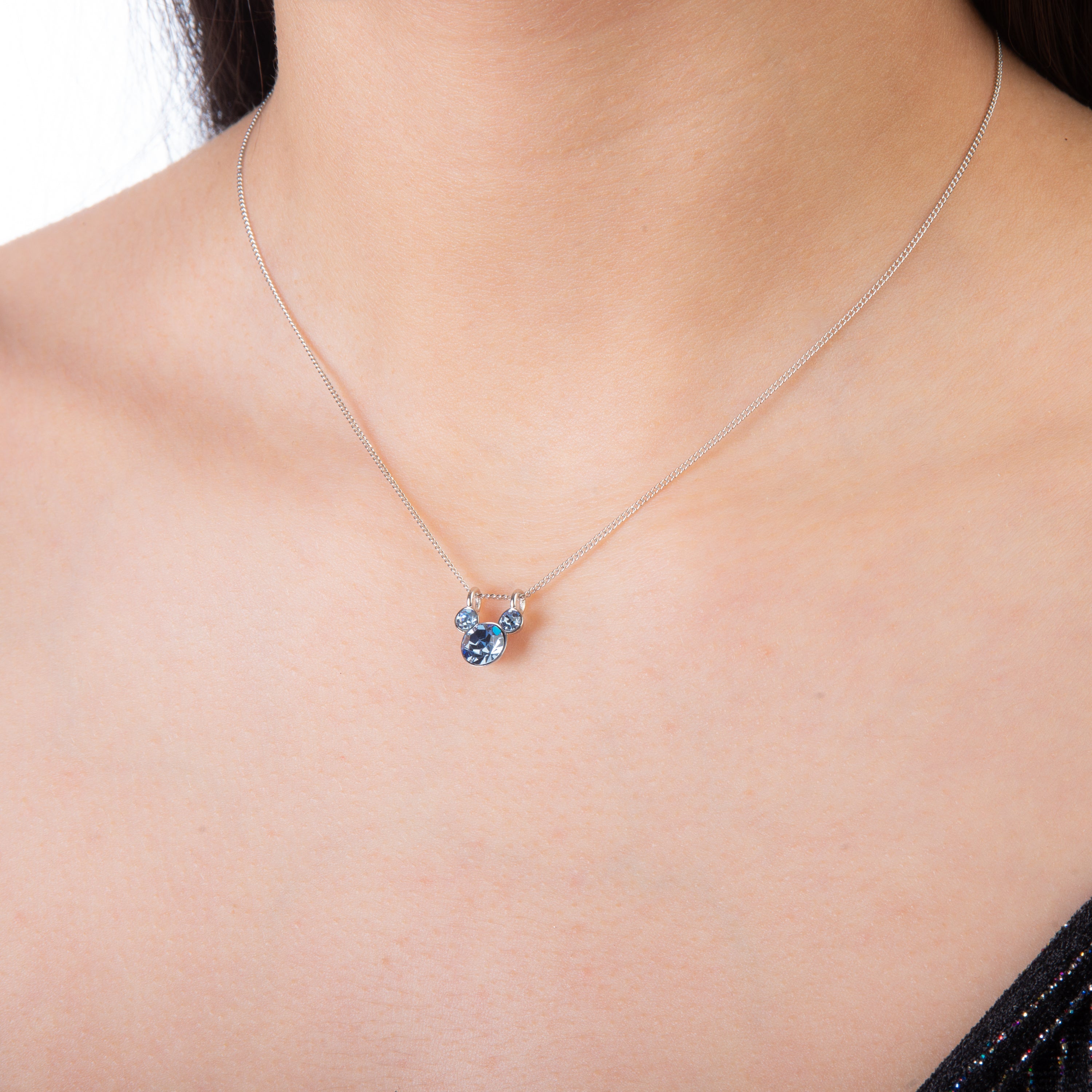 ECC Disney Mickey August Birthstone Necklace
