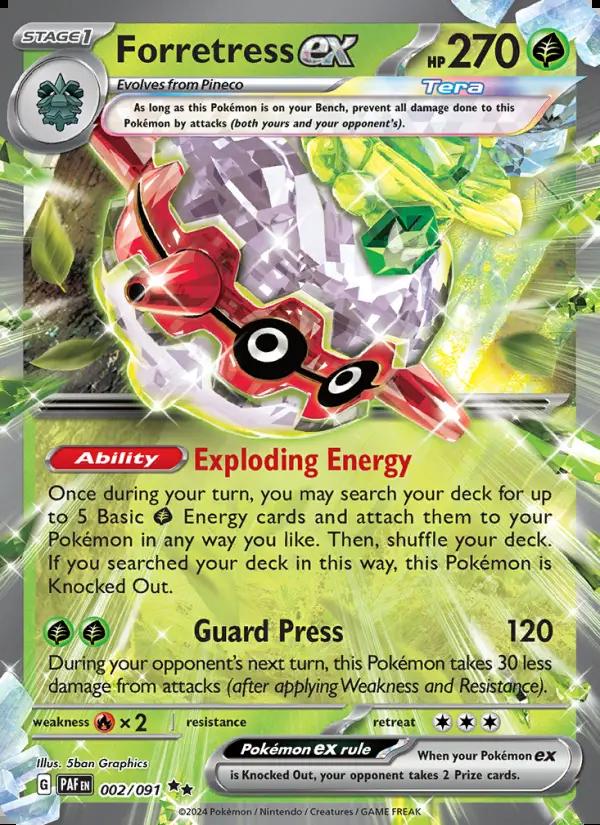 Image of Forretress ex Paldean Fates (PAF) #002