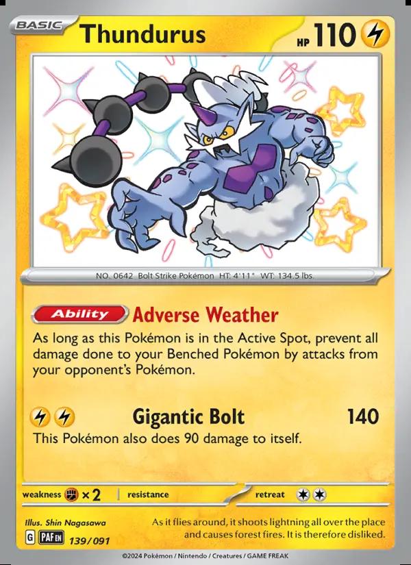 Image of Thundurus Paldean Fates (PAF) #139