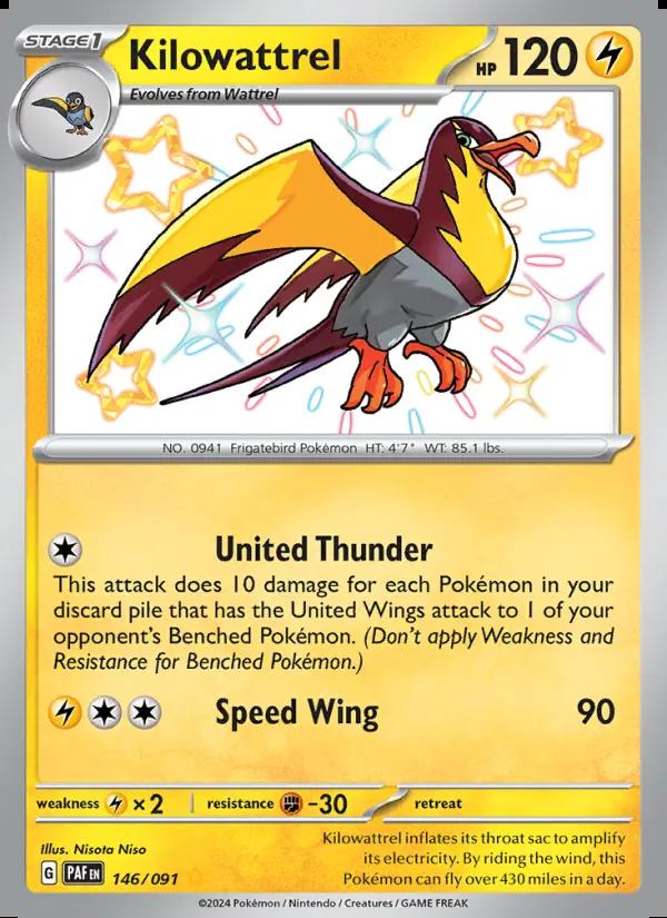 Image of Kilowattrel Paldean Fates (PAF) #146