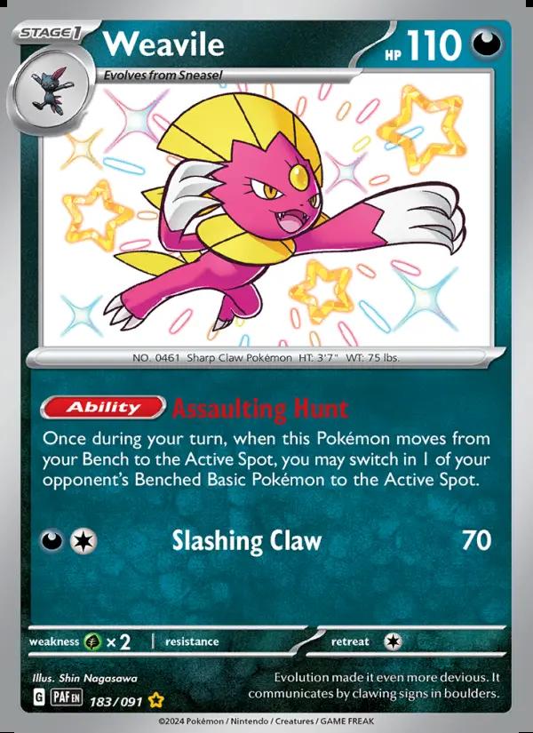 Image of Weavile Paldean Fates (PAF) #183