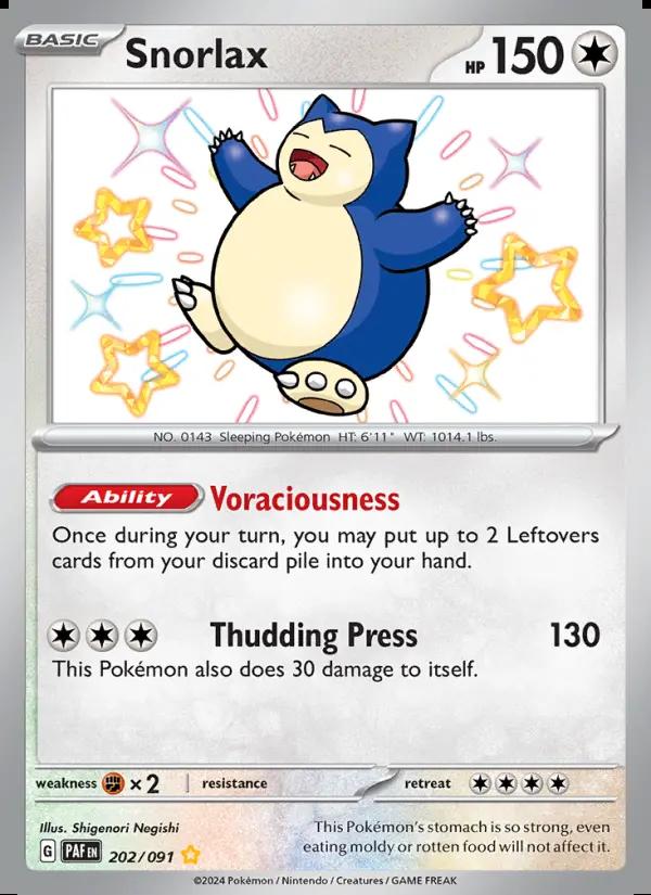 Image of Snorlax Paldean Fates (PAF) #202