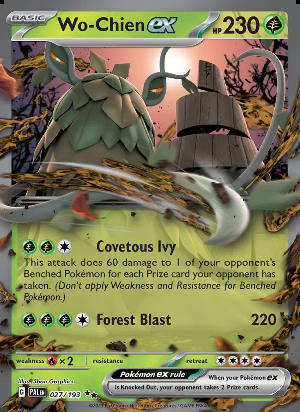 Image of Wo-Chien ex Paldea Evolved (PAL) #027