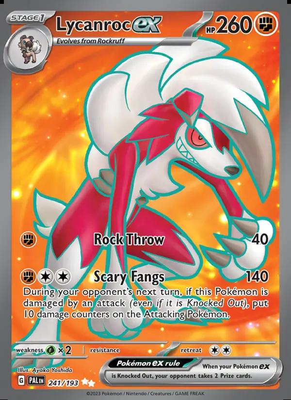 Image of Lycanroc ex Paldea Evolved (PAL) #241