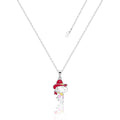 Stainless steel Peanuts Snoopy Cowboy pendant in a red hat on a white background.