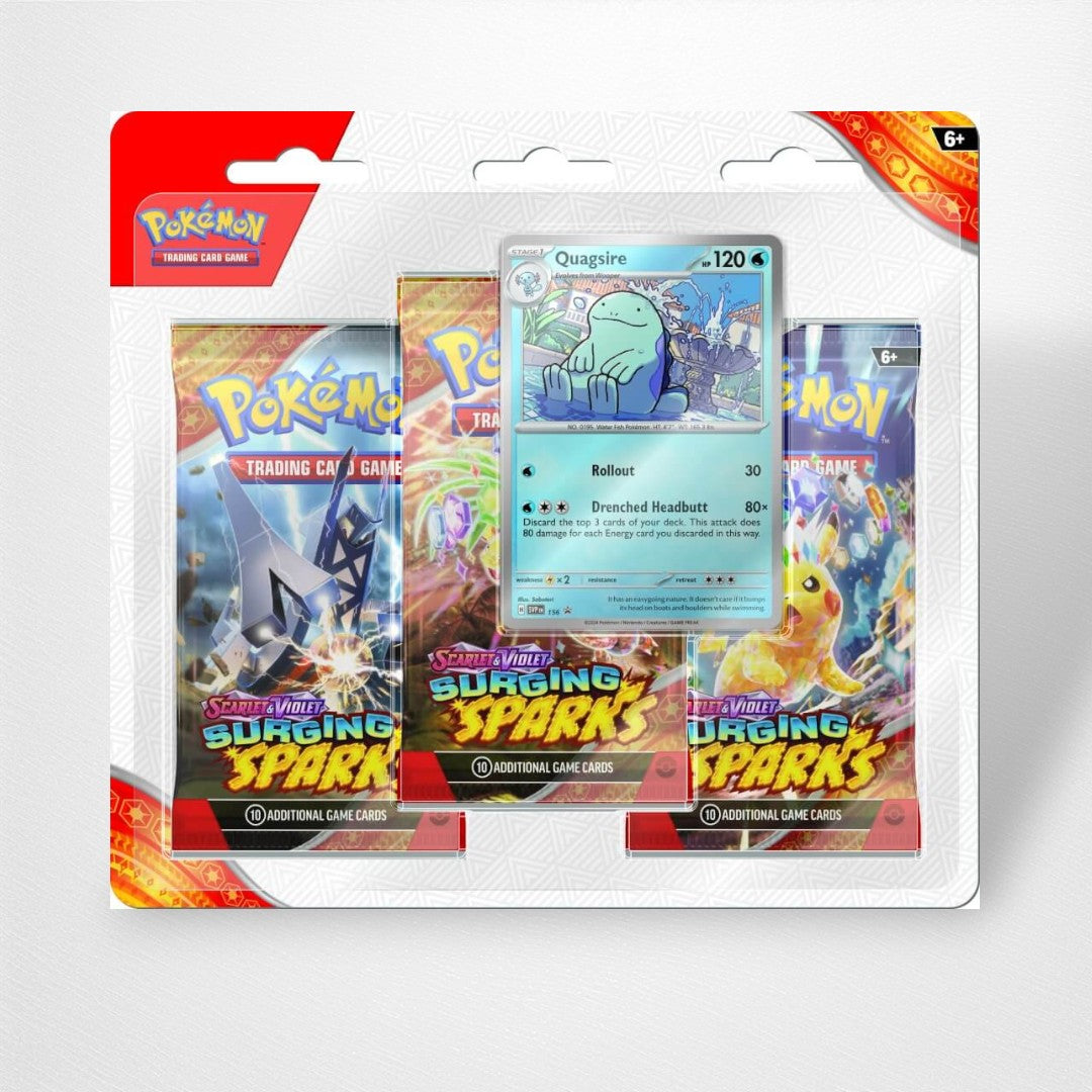 POKÉMON TCG Surging Sparks Three Booster Blister - Scarlet & Violet 8 - Pop Culture Larrikin 