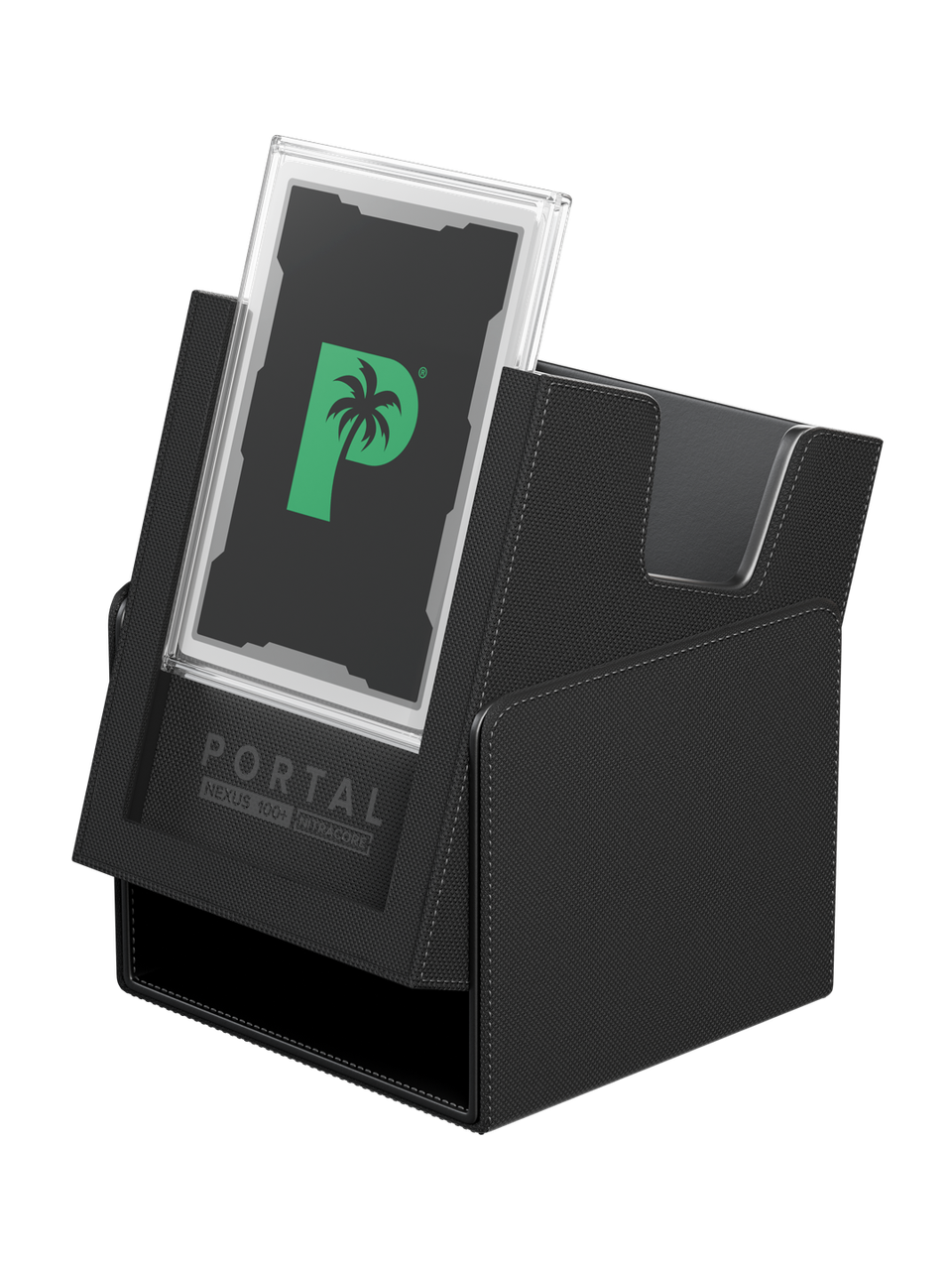 Portal Deck Box - Nexus 100+ - Palms Off Gaming - Black - open with Command Case - Pop Culture Larrikin