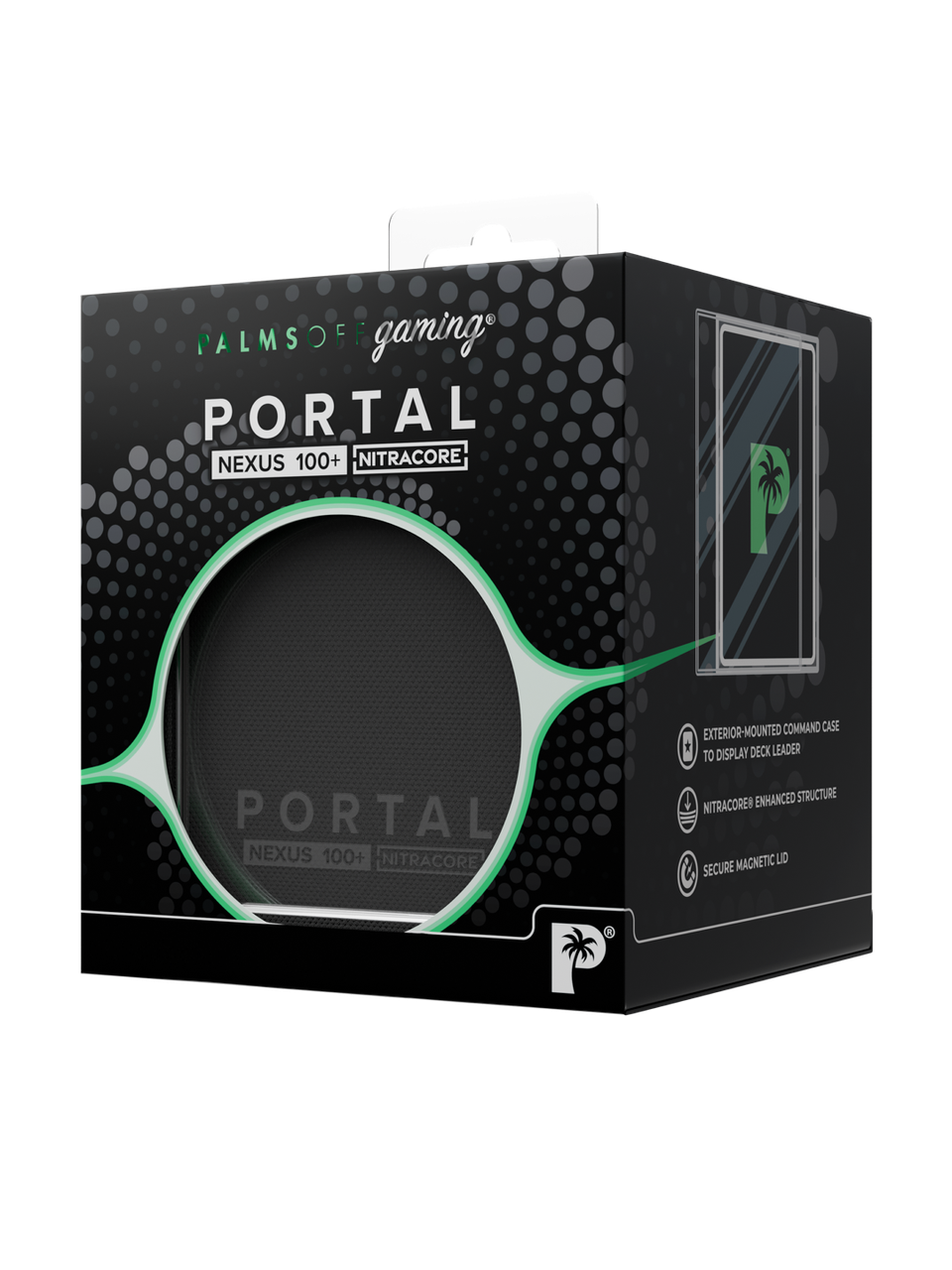 Portal Deck Box - Nexus 100+ - Palms Off Gaming - Black - packaging - Pop Culture Larrikin