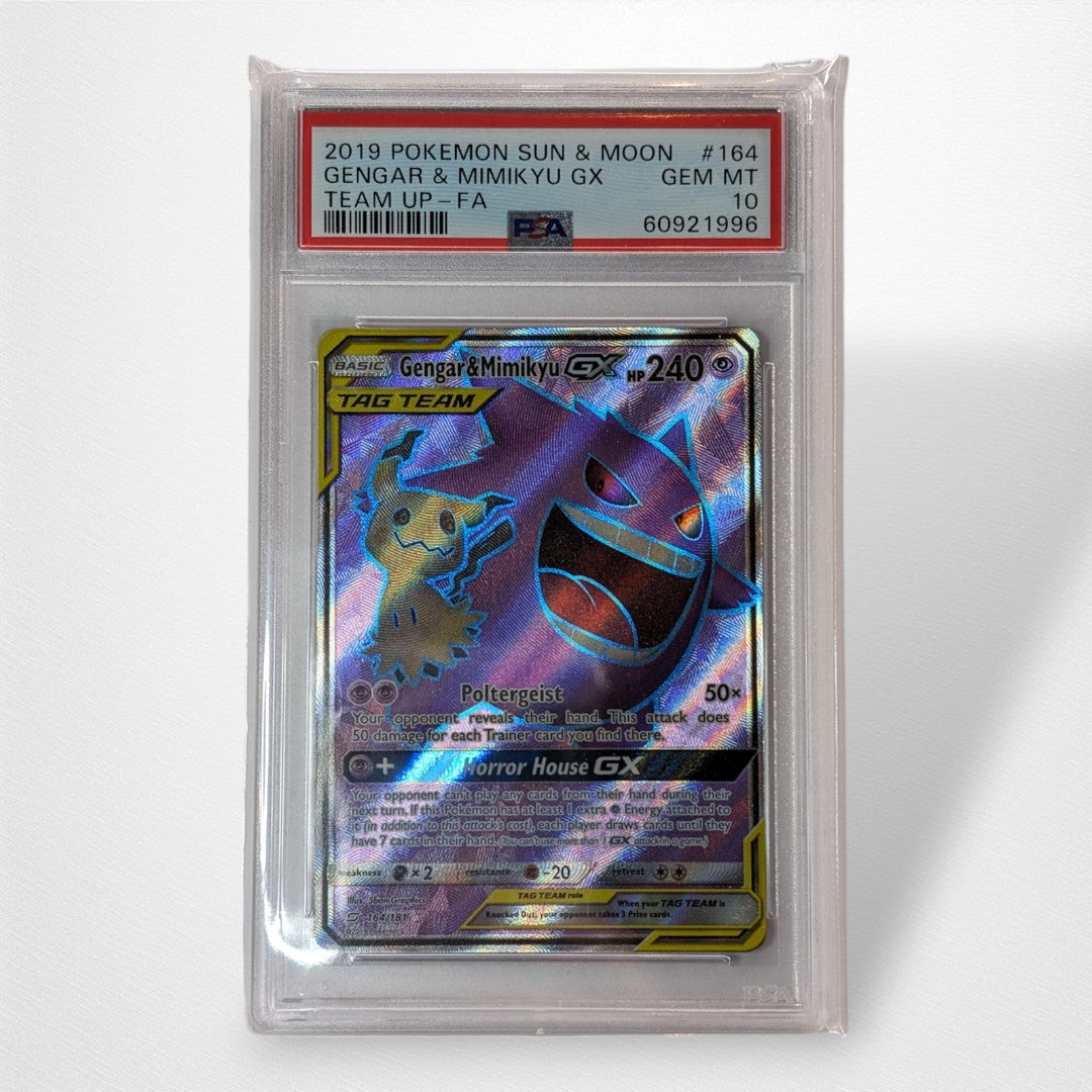 Graded Pokémon TCG Single - Gengar & Mimikyu GX PSA 10 - 164/181 - Pop Culture Larrikin 