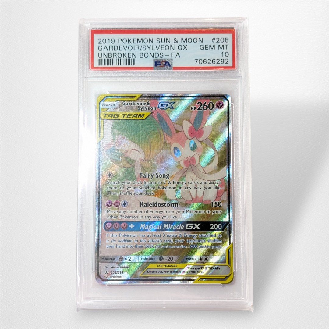 Graded Pokémon TCG Single - Gardevoir & Sylveon GX PSA 10 - 205/214 - Pop Culture Larrikin 